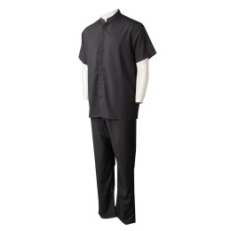 UN180 manufacture spa club uniform set, custom-made black solid color massage uniform, elastic waistband, corporate uniform supplier marcus Singapore UN180 manufacture spa club uniform set, custom-made black solid color massage uniform, elastic waistband, corporate uniform supplier marcus Singapore